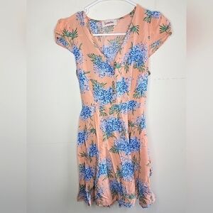 Louche London Cathleen Short Sleeve Floral Dress, 100% Viscose, size 10s